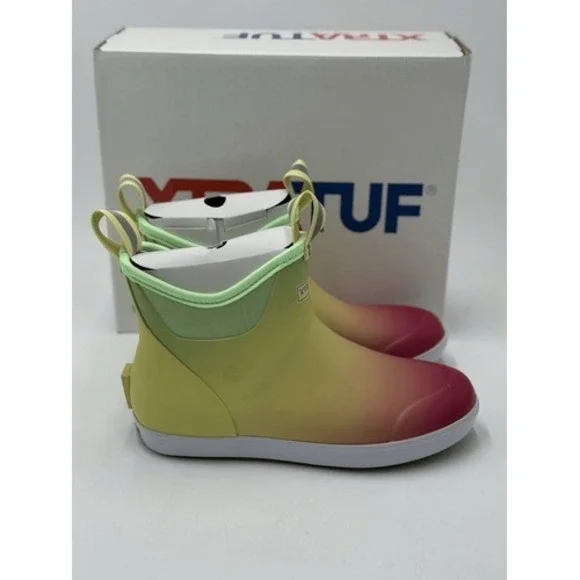 XTRATUF Women's Ankle Deck Boot Yellow Aurora New In Box Size 9 - Picture 3 of 8